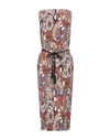 Manila Grace Midi Dresses In Brown