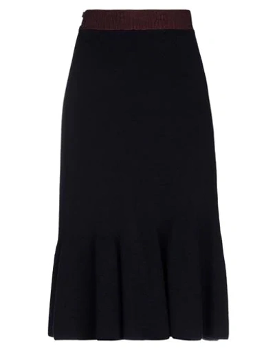 Victoria Beckham Midi Skirts In Dark Blue