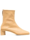 Acne Studios Square Toe Booties Vanilla Yellow/vanilla Yellow