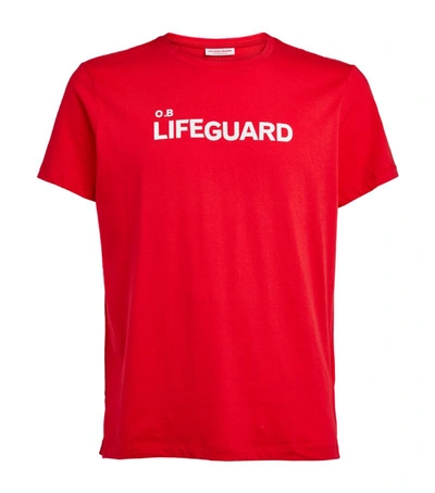 Orlebar Brown Christopher Ii' Lifeguard Crewneck T-shirt In Red