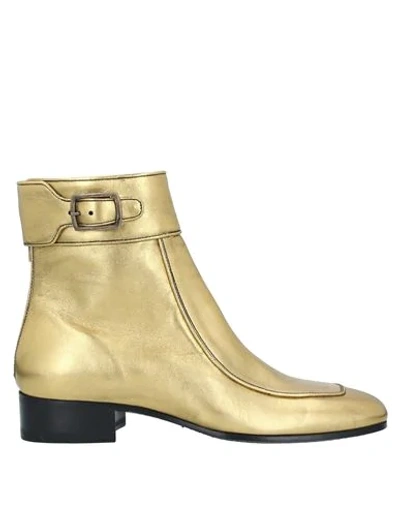 Saint Laurent Ankle Boots In Gold