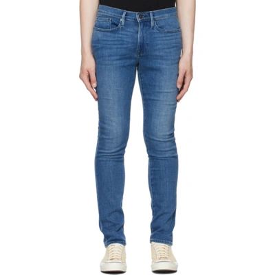 Frame Skinny-fit Faded Whiskered Denim Jeans In Manston