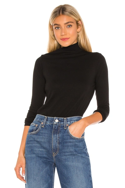 Trave Emma Draped Mock Neck Top In Black Heart