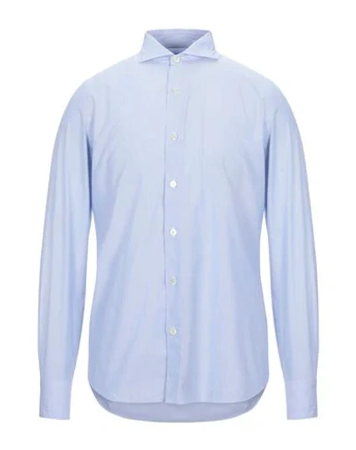 Finamore 1925 Striped Shirt In Sky Blue