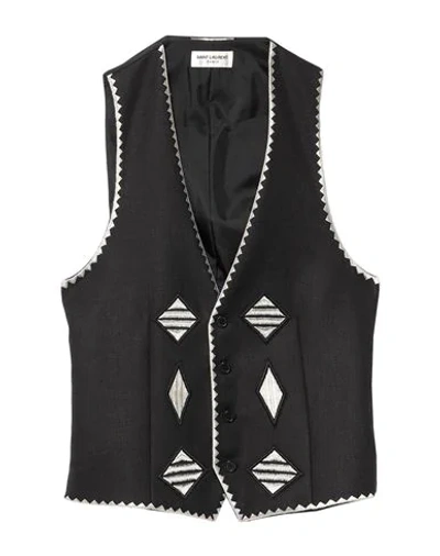 Saint Laurent Vests In Black