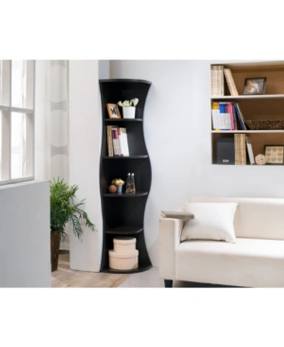 Furniture Of America Seth 5 Shelf Corner Bookcase In Brown