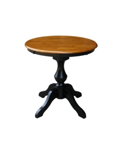 International Concepts 30" Round Top Pedestal Table- 28.9"h In Honey Brwon