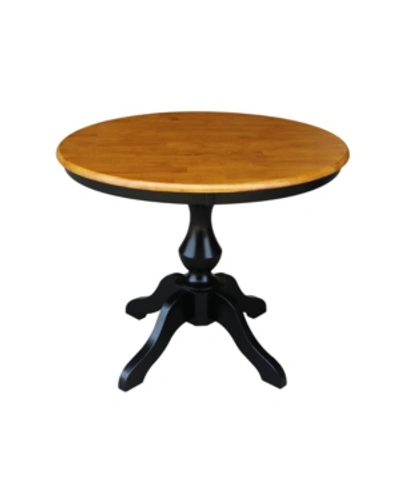International Concepts 36" Round Top Pedestal Table In Honey Brown