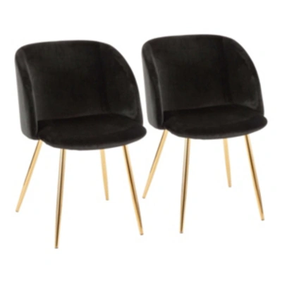 Lumisource Fran Chair In Gold Metal And Velvet Set Of 2