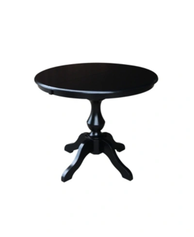 International Concepts 36" Round Top Pedestal Table With 12" Leaf In Black