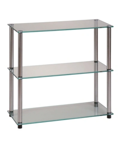 Convenience Concepts Designs2go Classic Glass 3 Shelf Bookcase In Multi