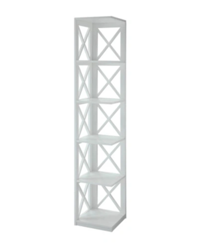 Convenience Concepts Oxford 5 Tier Corner Bookcase In White