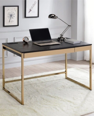 Furniture Of America Morrey 2-drawer Writing Desk In Champagne