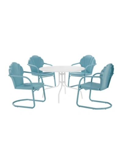 Crosley Tulip 5 Piece Outdoor Dining Set In Blue