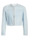 Akris Punto Women's Cropped Denim Jacket In Bleached Denim