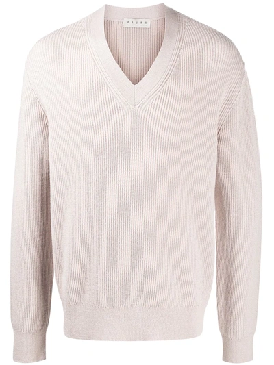 Paura Cut-out Knitted Jumper In Pink