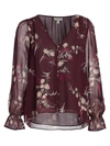 Joie Lindie Floral Silk Blouse In Plum