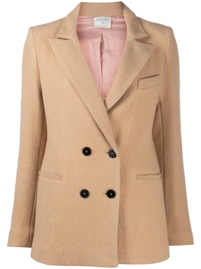 Forte Forte Double-breasted Wool-blend Blazer In Neutrals