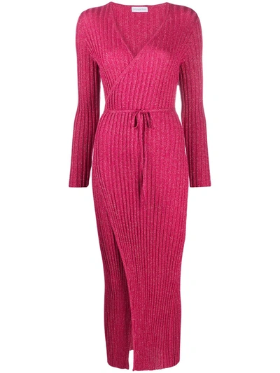 Antonella Rizza Tied-waist Wrap Dress In Pink