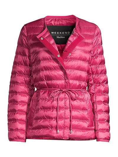 Weekend Max Mara Curvone Packable Puffer Jacket In Shocking Pink