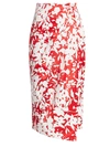 Rosie Assoulin Women's Floral Wrap Midi Skirt In Serrano Red