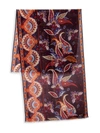 Kiton Multi Floral Silk Scarf In Red Bordeaux Blue