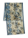 Kiton Multi Floral Silk Scarf In Beige Blue Brown