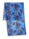 Kiton Multi Floral Silk Scarf In Blue Blue Red