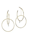 Persée Women's Turn Around 18k Yellow Gold & Diamond Orbiting Hoop Earrings