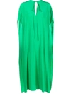 Victoria Beckham Women's Silk Tieneck Midicaftan Dress In Emerald Green