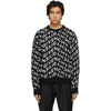 Givenchy Black & White Knit Allover Refracted Logo Sweater