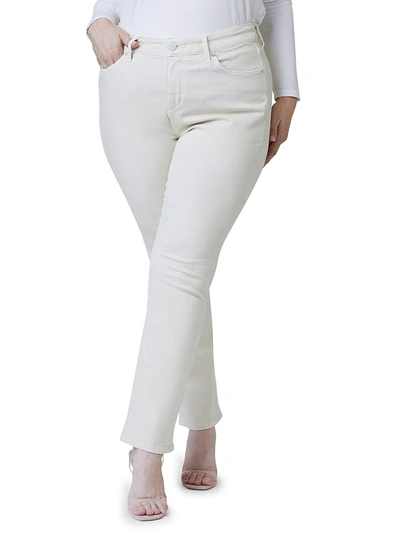 Slink Jeans, Plus Size High-rise Straight-leg Silhouette In Champagne