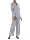Natori Luxe Shangri-la Tencel™ Long Sleeve Notch Pajamas Set In Heather Grey