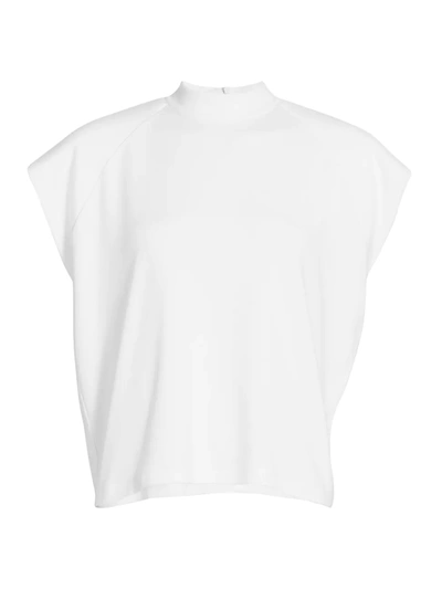 Remain Birger Christensen Verona Gathered Organic Stretch-cotton Jersey Top In Bright White