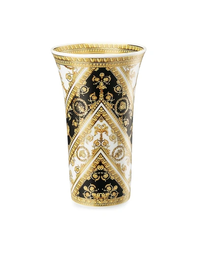 Versace I Love Baroque Small Porcelain Vase In Black