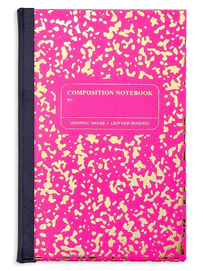 Graphic Image Marble-print Notebook In Pink