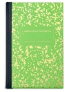 Graphic Image Marble-print Notebook In Lime