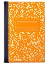 Graphic Image Marble-print Notebook In Orange