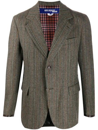 Junya Watanabe Striped Panelled Blazer In Neutrals