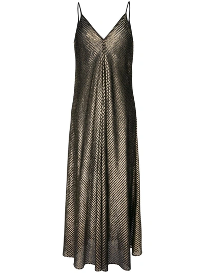 Forte Forte My Dress Glitter-stripe Maxi Dress In Gold