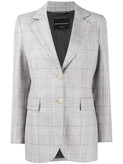 Ermanno Scervino Check Single-breasted Blazer In Grey