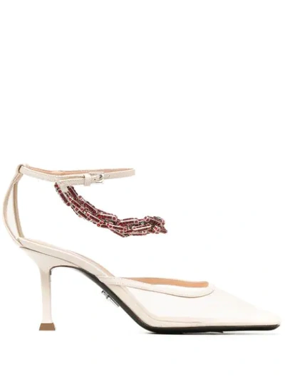 Cesare Paciotti Archive 80mm Crystal-embellished Sandals In Neutrals