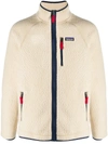 Patagonia Retro Pile Logo-patch Jacket In Neutrals