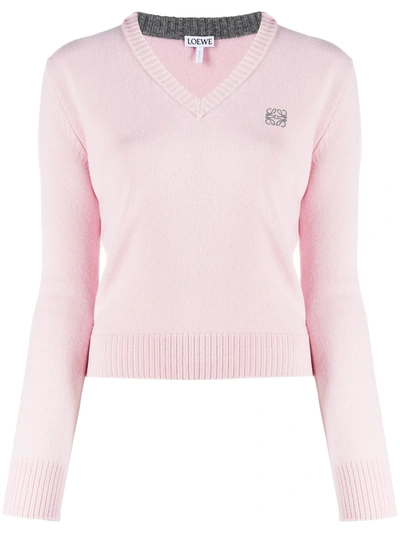 Loewe Anagram-embroidered Jumper In Pink