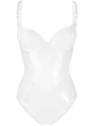 La Perla Tonal Panel Detail Bodysuit In White