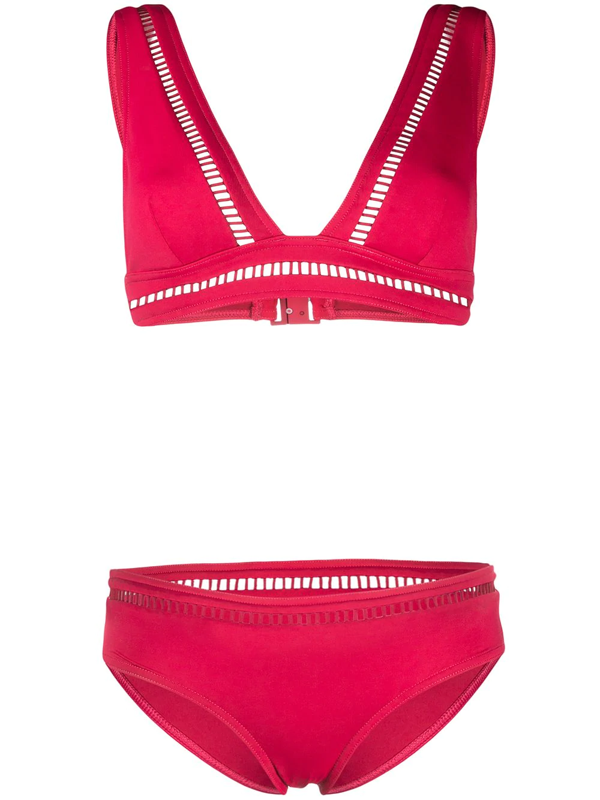 Zimmermann Poppy Ladder Bikini In Ruby In Red | ModeSens