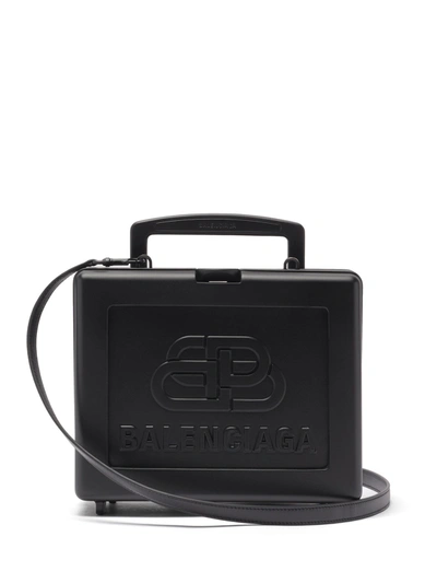 Balenciaga Lunch Box Bb-embossed Cross-body Bag In Black