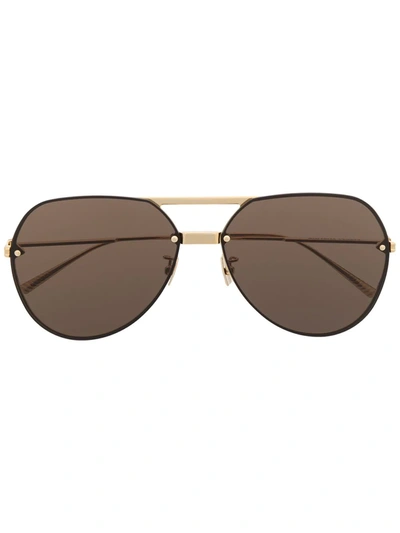 Bottega Veneta Getönte Pilotenbrille In Gold