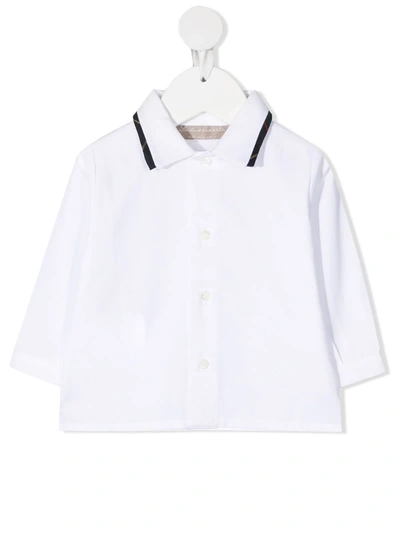 La Stupenderia Babies' Contrast-trimmed Cotton Shirt In White