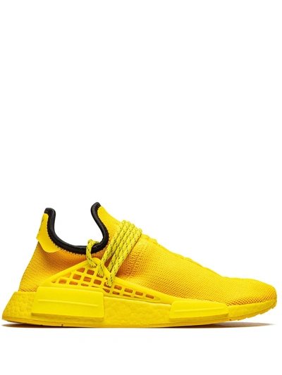 Adidas Originals Pharrell Williams Hu Nmd Rubber-trimmed Primeknit Trainers In Yellow